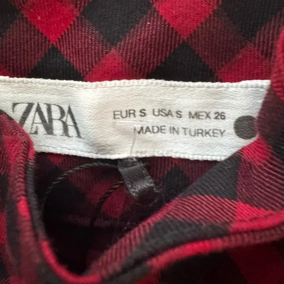 ZARA WOMAN ZW COLLECTION – Checkered Ruched Blouse - Picture 7 of 7